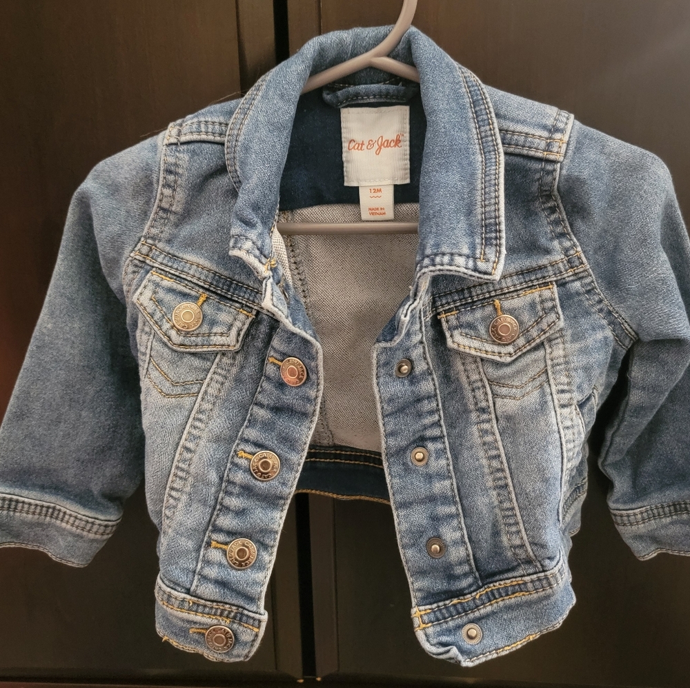 Cat and Jack baby girls denim jacket, 12 months